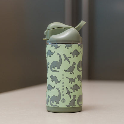 HydroJug | Ease2o 14oz - Leakproof 2-in-1 Kids Water Bottle with Straw & Chug Spout – Dinosaur