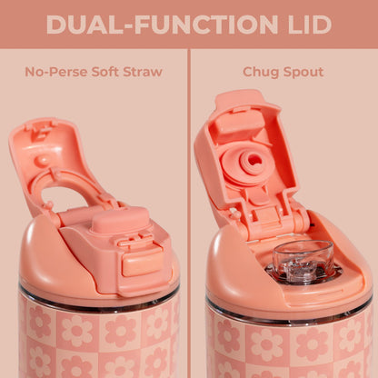 HydroJug | Ease2o 14oz - Leakproof 2-in-1 Kids Water Bottle, Straw & Chug Spout – Daisy Checkers