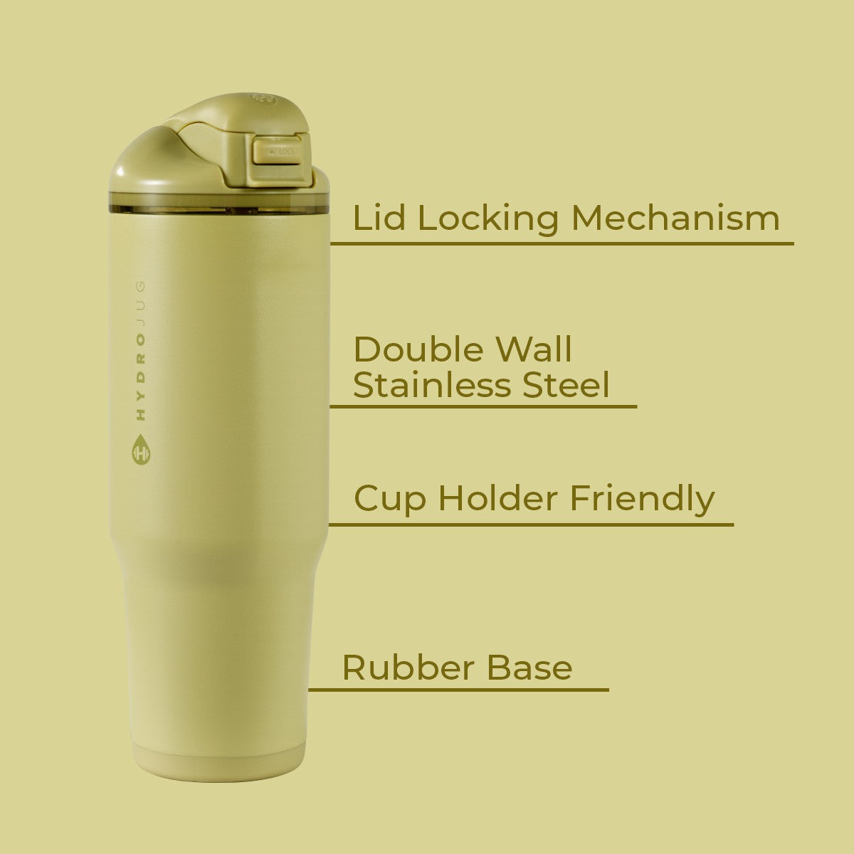 HydroJug | Ease2o 32oz - Compact Water Bottle with Straw & Chug Spout – Olive