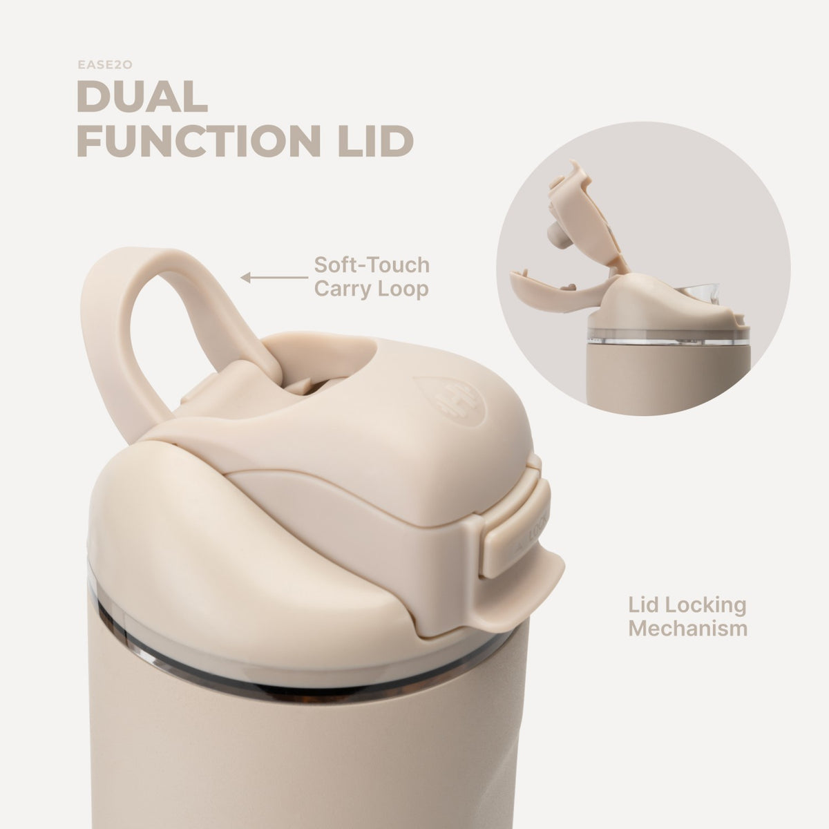 HydroJug | Ease2o 24oz - 2-in-1 Water Bottle with Soft Straw & Chug Spout – Dune