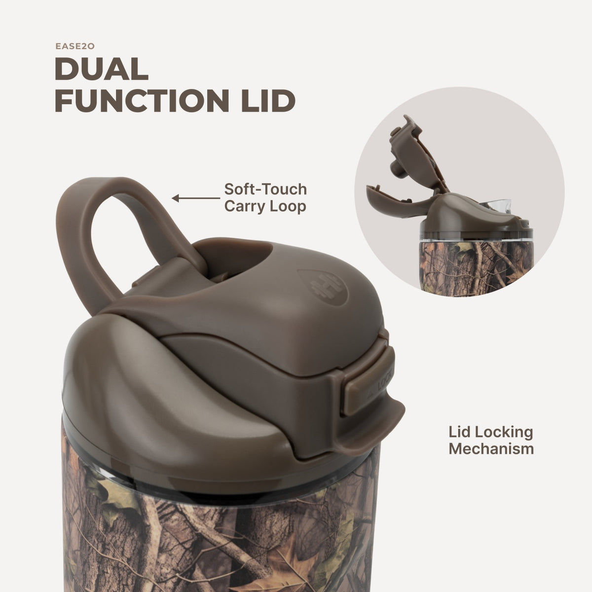 HydroJug | Ease2o 24oz - 2-in-1 Water Bottle with Soft Straw & Chug Spout – Woodland
