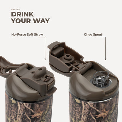 HydroJug | Ease2o 24oz - 2-in-1 Water Bottle with Soft Straw & Chug Spout – Woodland