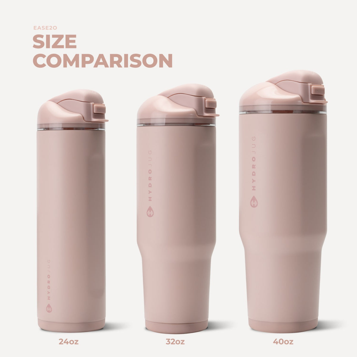 HydroJug | Ease2o 24oz - 2-in-1 Water Bottle with Soft Straw & Chug Spout – Dusty Rose