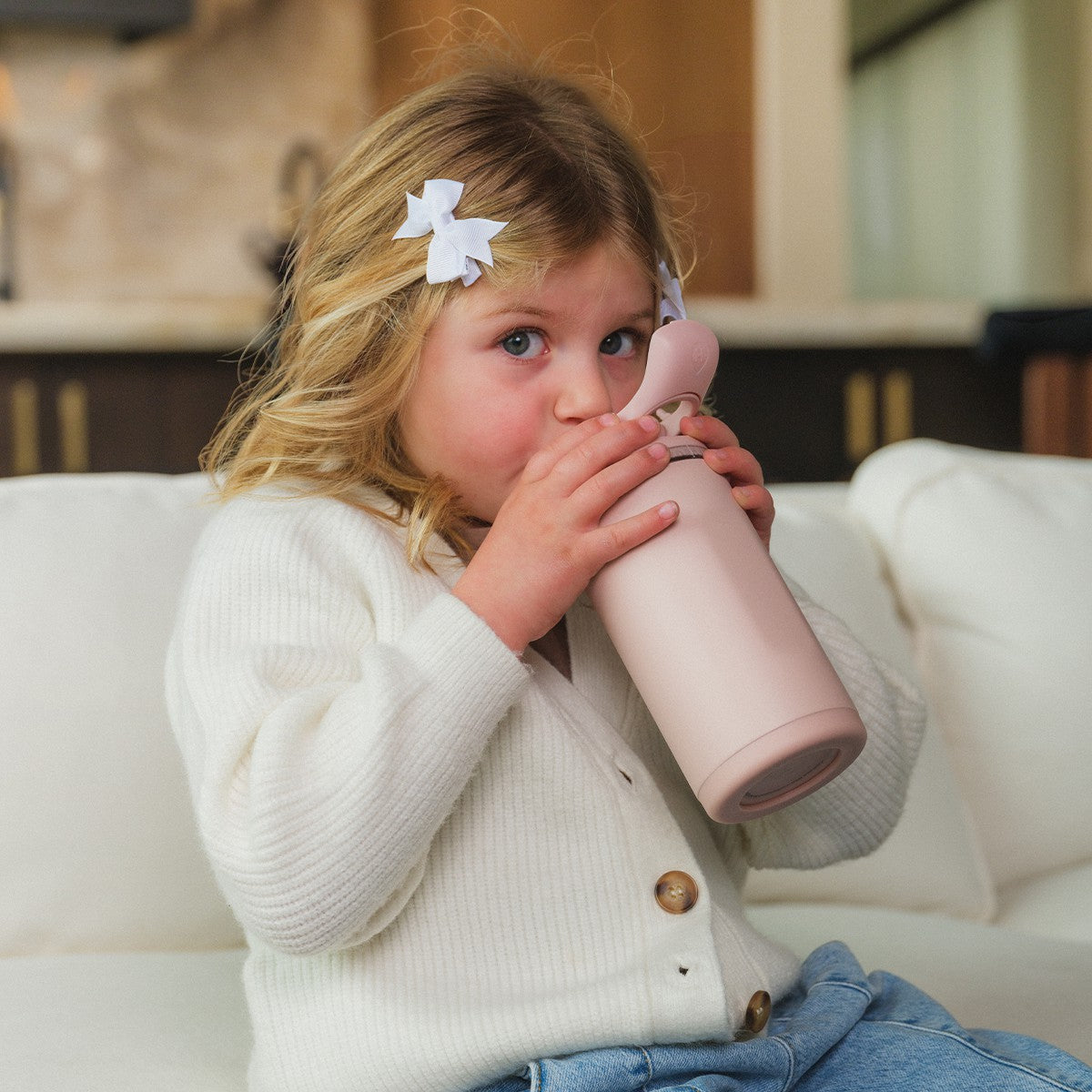 HydroJug | Ease2o 14oz - Leakproof 2-in-1 Kids Water Bottle with Straw & Chug Spout – Dusty Rose
