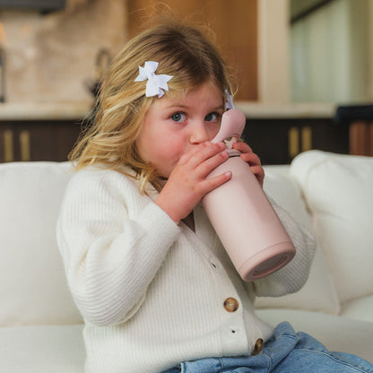 HydroJug | Ease2o 14oz - Leakproof 2-in-1 Kids Water Bottle with Straw & Chug Spout – Dusty Rose