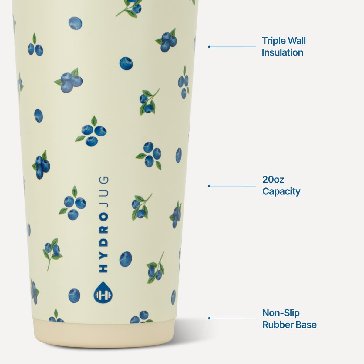 HydroJug | Everyday Tumbler 20oz - Ceramic-Lined Insulated Tumbler with Straw – Freshly Pick'd