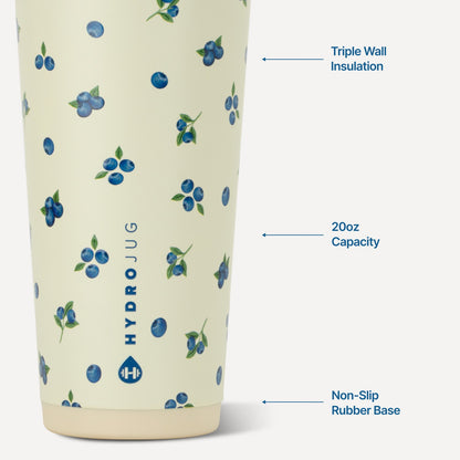 HydroJug | Everyday Tumbler 20oz - Ceramic-Lined Insulated Tumbler with Straw – Freshly Pick'd