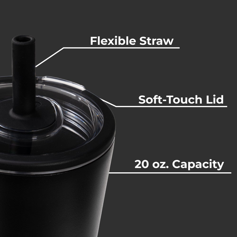 HydroJug | Everyday Tumbler 20oz - Ceramic-Lined Insulated Tumbler with Straw – Black