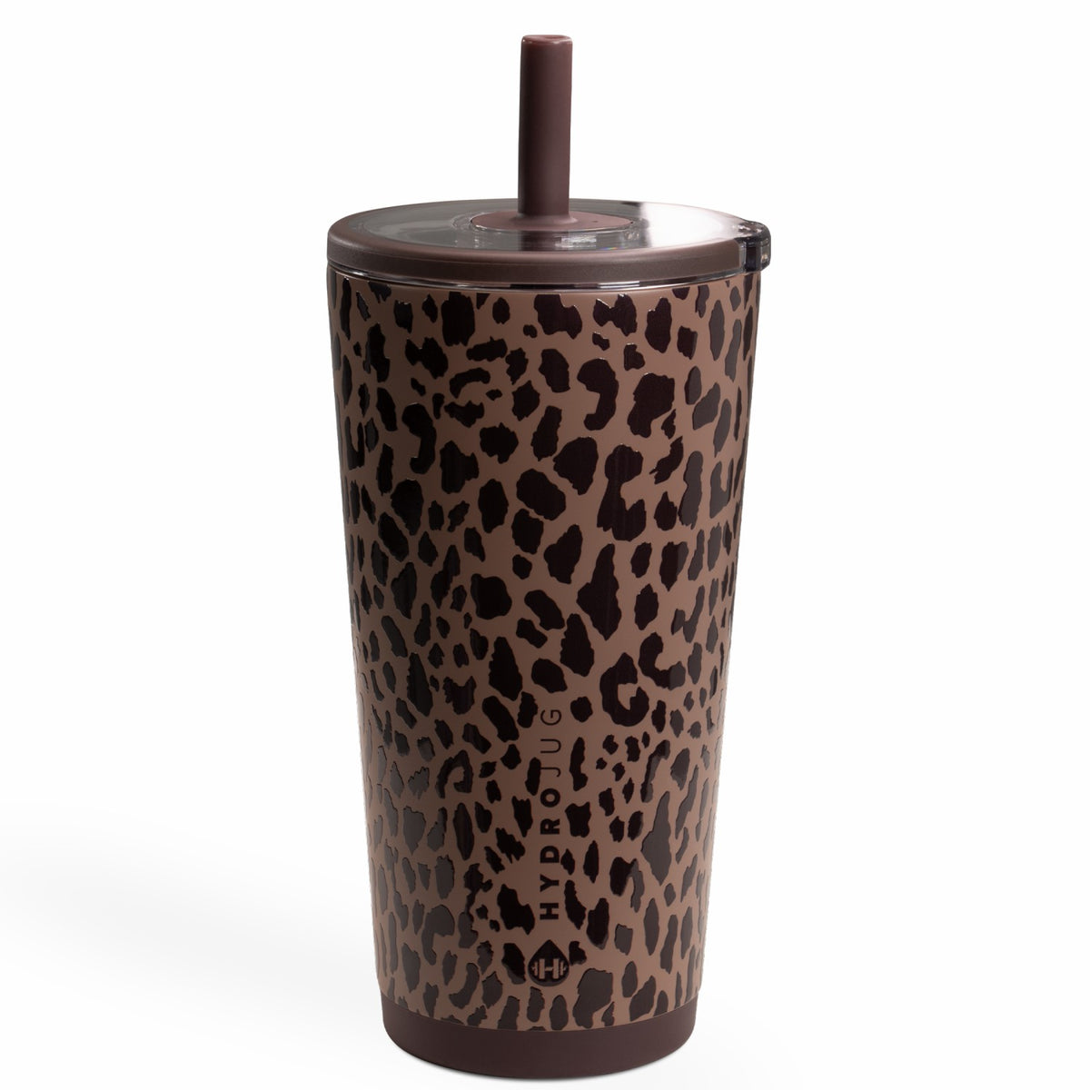 HydroJug | Everyday Tumbler 20oz - Ceramic-Lined Insulated Tumbler with Straw – Brown Leopard