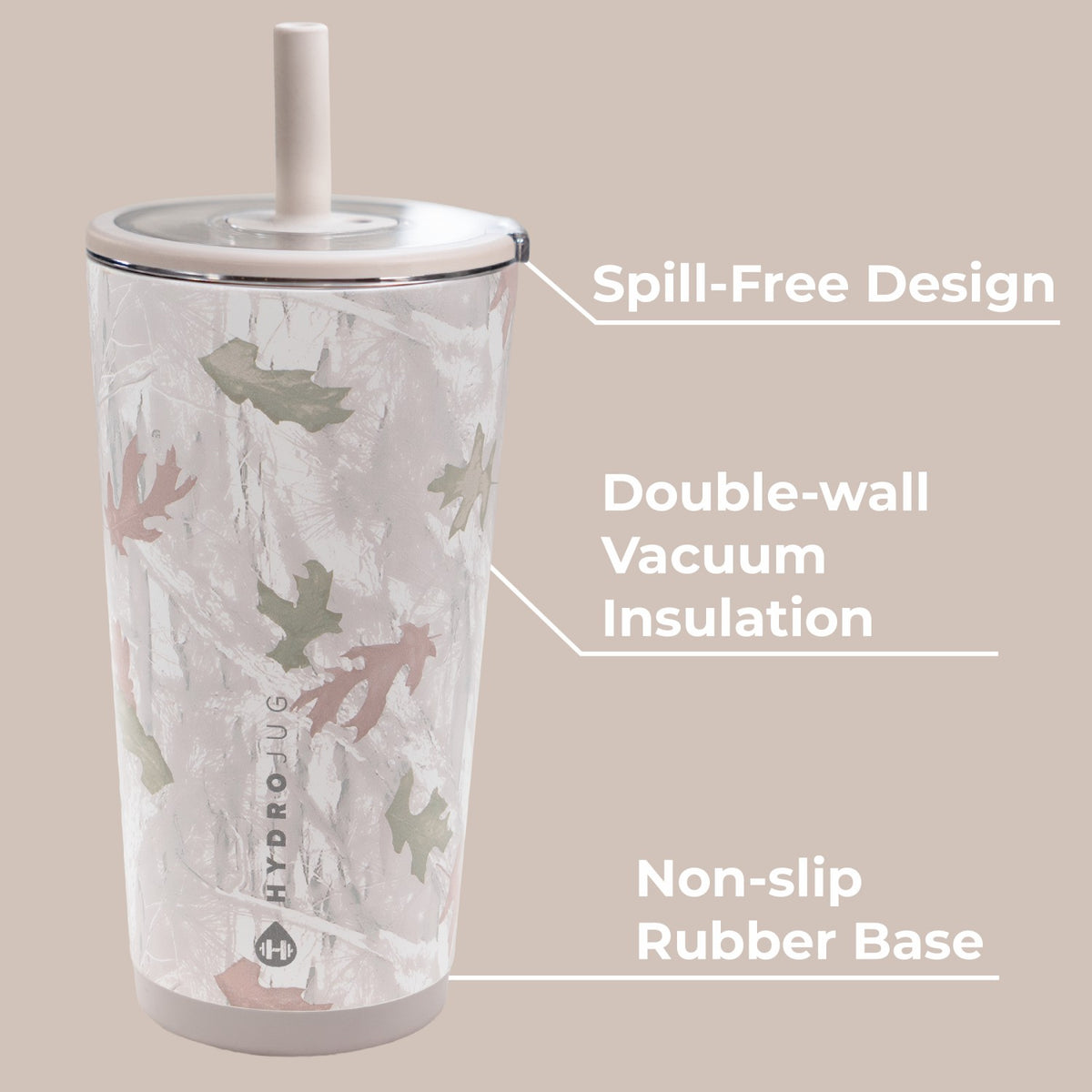 HydroJug | Everyday Tumbler 20oz - Ceramic-Lined Insulated Tumbler with Straw – Camo