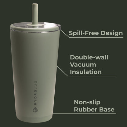 HydroJug | Everyday Tumbler 20oz - Ceramic-Lined Insulated Tumbler with Straw – Courtyard