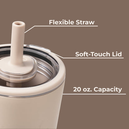 HydroJug | Everyday Tumbler 20oz - Ceramic-Lined Insulated Tumbler with Straw – Dune