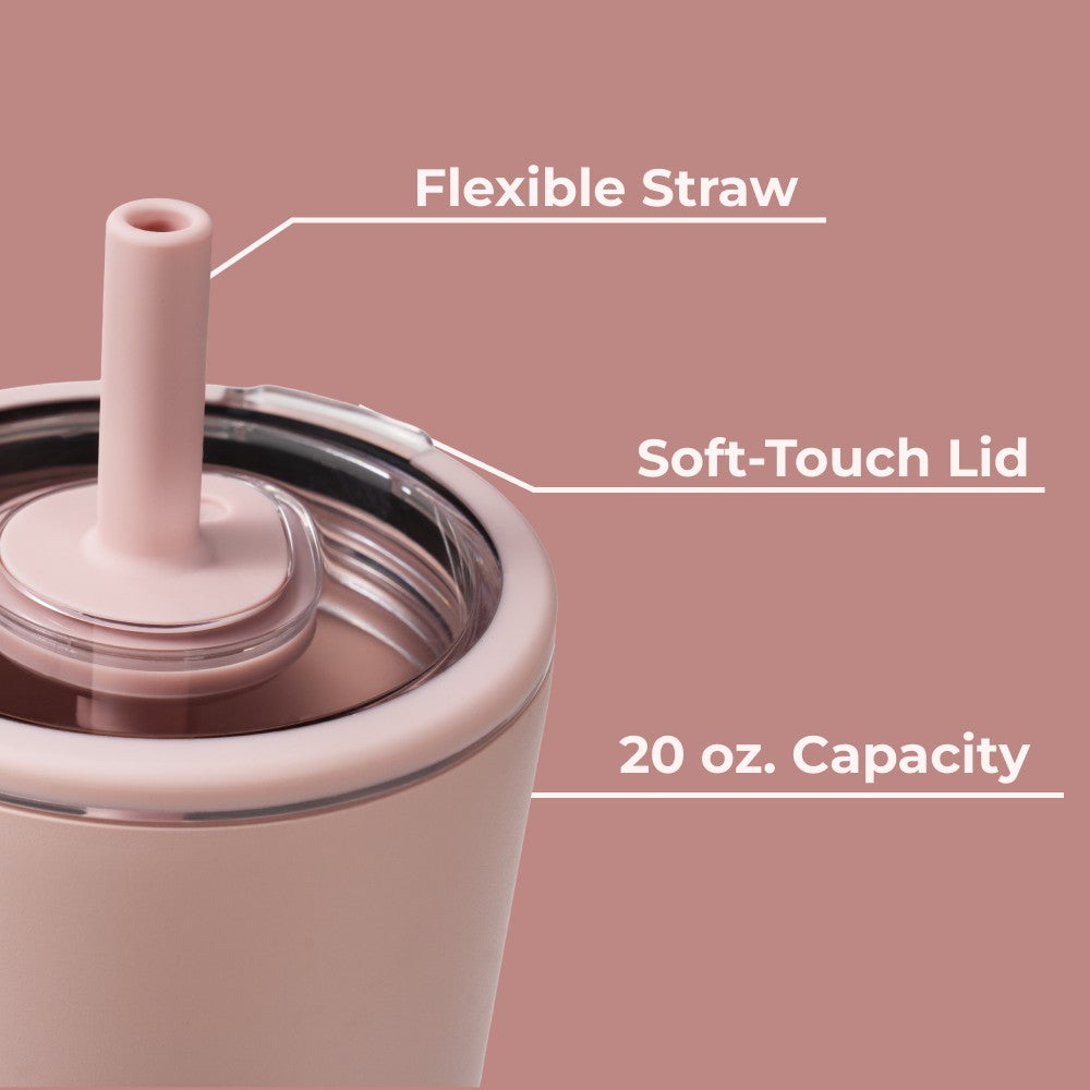 HydroJug | Everyday Tumbler 20oz - Ceramic-Lined Insulated Tumbler with Straw – Dusty Rose