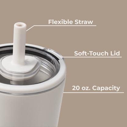 HydroJug | Everyday Tumbler 20oz - Ceramic-Lined Insulated Tumbler with Straw – Linen