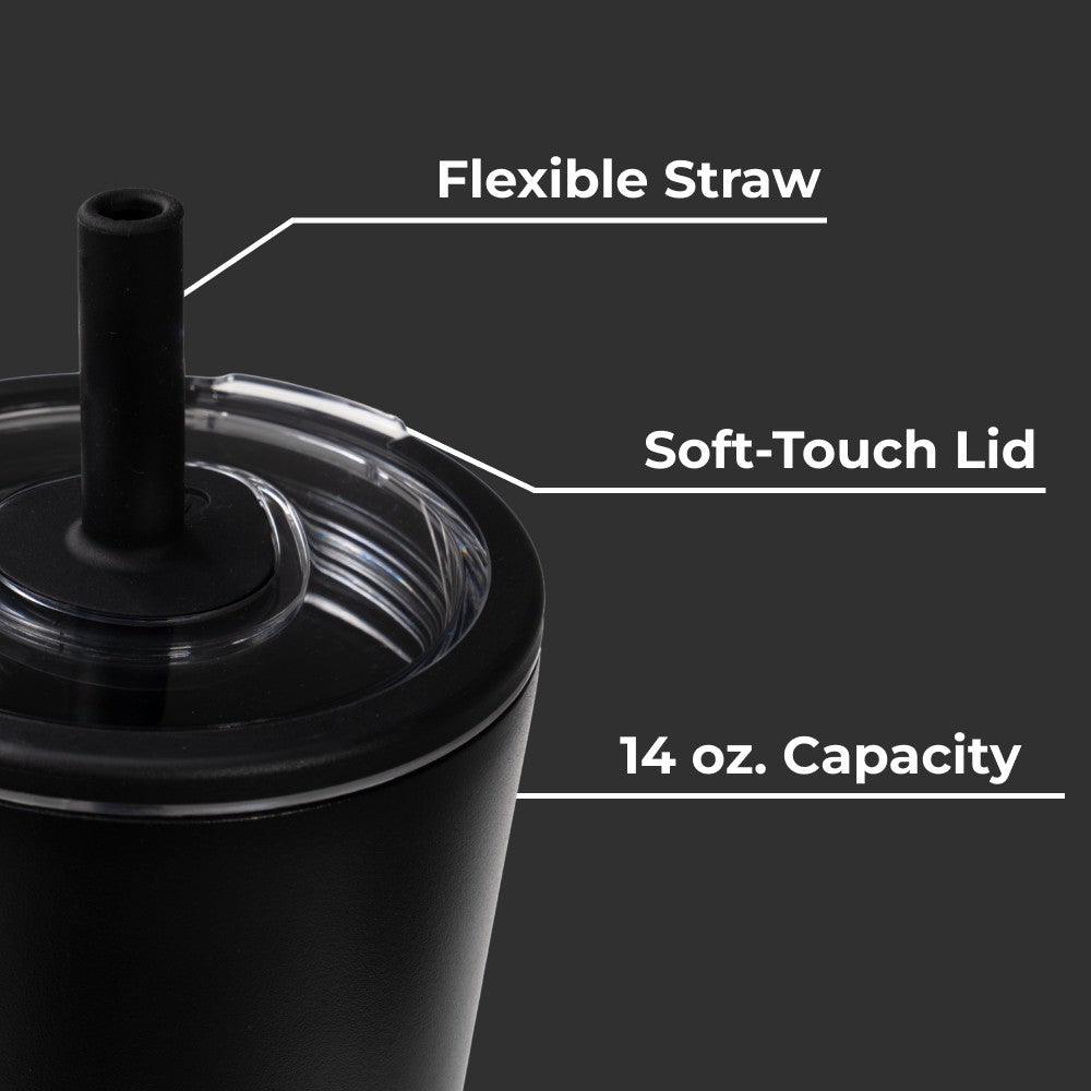 HydroJug | Everyday Tumbler 14oz - Ceramic-Lined Spill-Free Kids Tumbler – Black