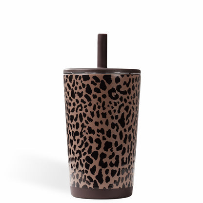 HydroJug | Everyday Tumbler 14oz - Ceramic-Lined Spill-Free Kids Tumbler – Brown Leopard