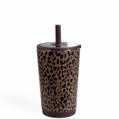 HydroJug | Everyday Tumbler 14oz - Ceramic-Lined Spill-Free Kids Tumbler – Brown Leopard