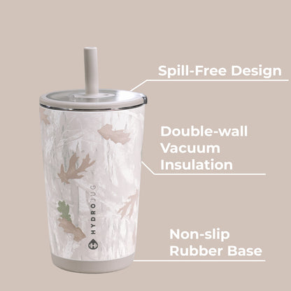HydroJug | Everyday Tumbler 14oz - Ceramic-Lined Spill-Free Kids Tumbler – Camo