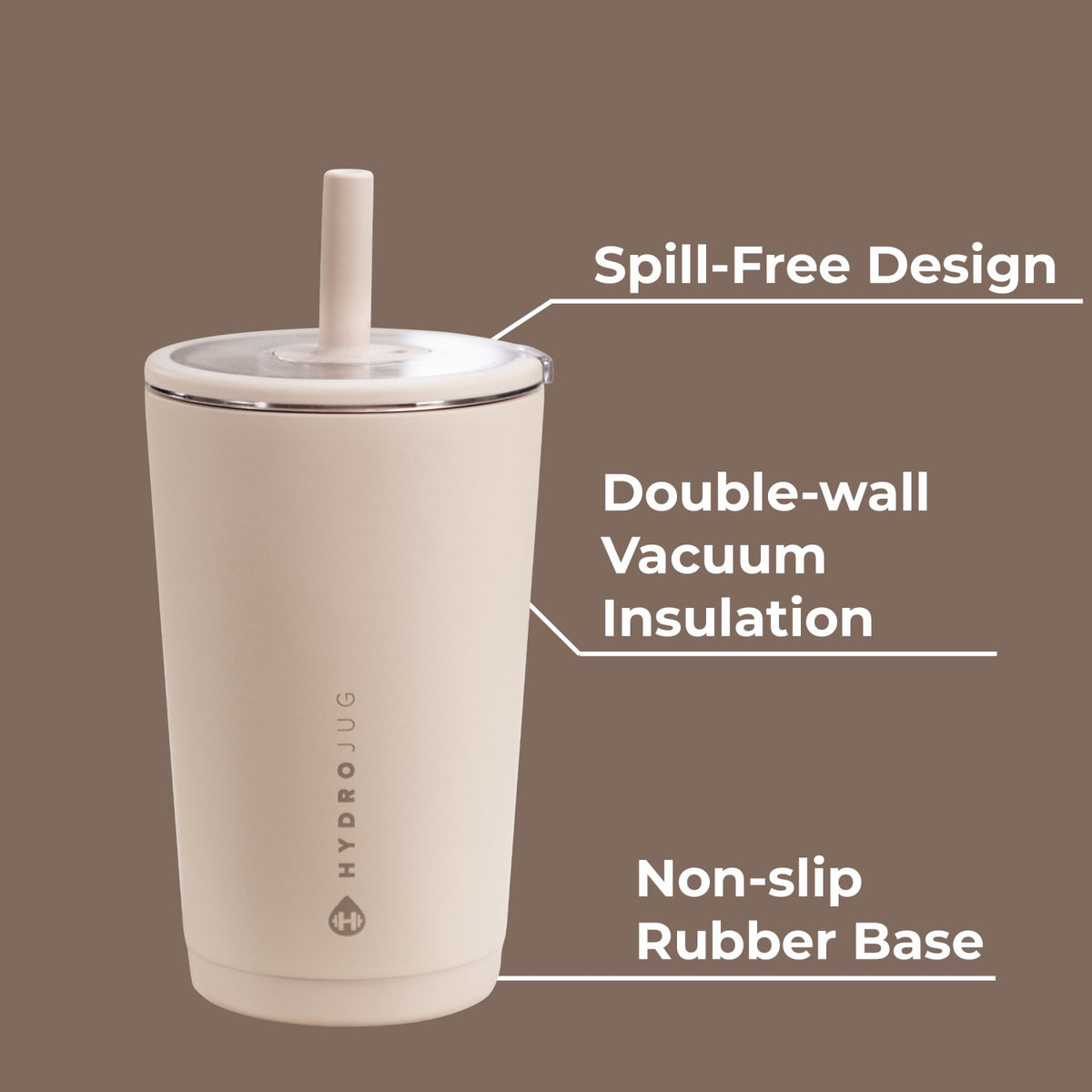 HydroJug | Everyday Tumbler 14oz - Ceramic-Lined Spill-Free Kids Tumbler – Dune