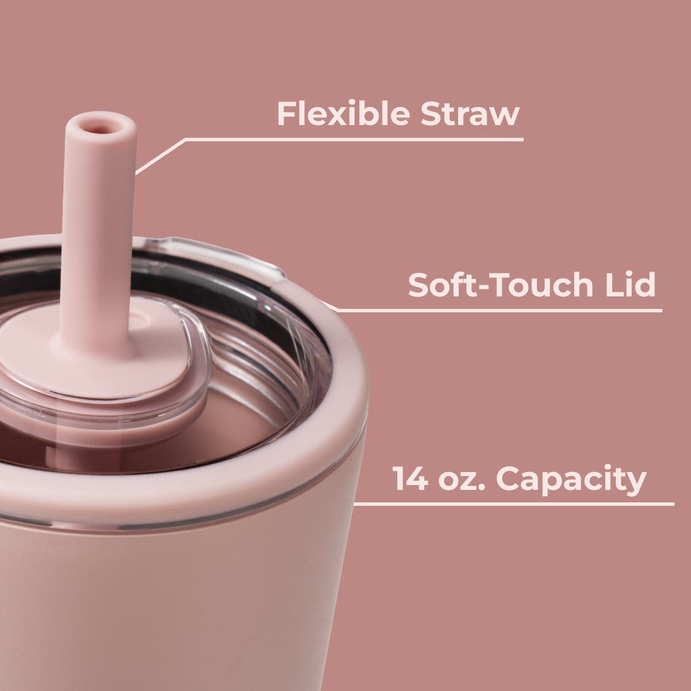 HydroJug | Everyday Tumbler 14oz - Ceramic-Lined Spill-Free Kids Tumbler – Dusty Rose