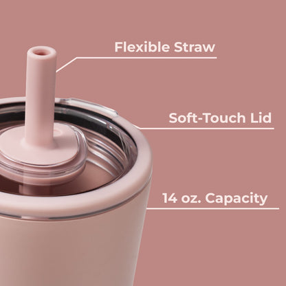 HydroJug | Everyday Tumbler 14oz - Ceramic-Lined Spill-Free Kids Tumbler – Dusty Rose