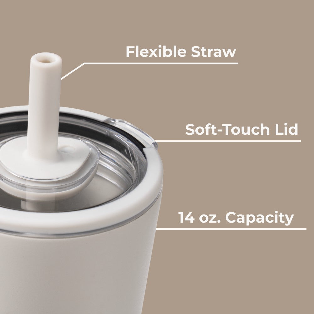 HydroJug | Everyday Tumbler 14oz - Ceramic-Lined Spill-Free Kids Tumbler – Linen