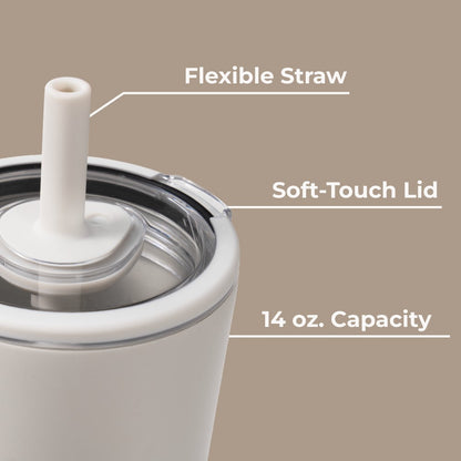 HydroJug | Everyday Tumbler 14oz - Ceramic-Lined Spill-Free Kids Tumbler – Linen