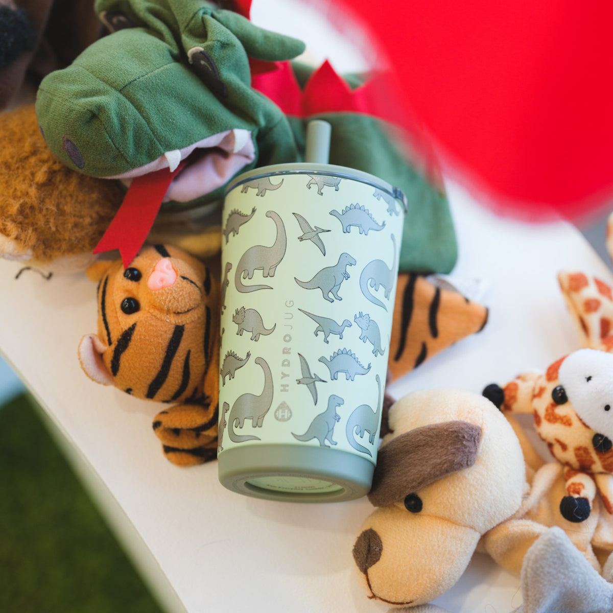 HydroJug | Everyday Tumbler 14oz - Ceramic-Lined Spill-Free Kids Tumbler – Dinosaur