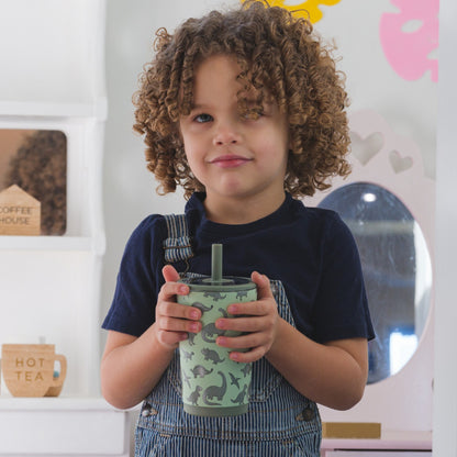 HydroJug | Everyday Tumbler 14oz - Ceramic-Lined Spill-Free Kids Tumbler – Dinosaur