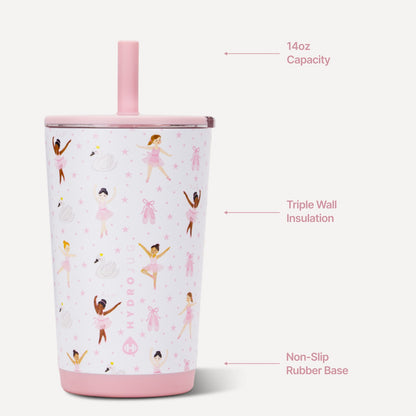 HydroJug | Everyday Tumbler 14oz - Ceramic-Lined Spill-Free Kids Tumbler – Ballerina