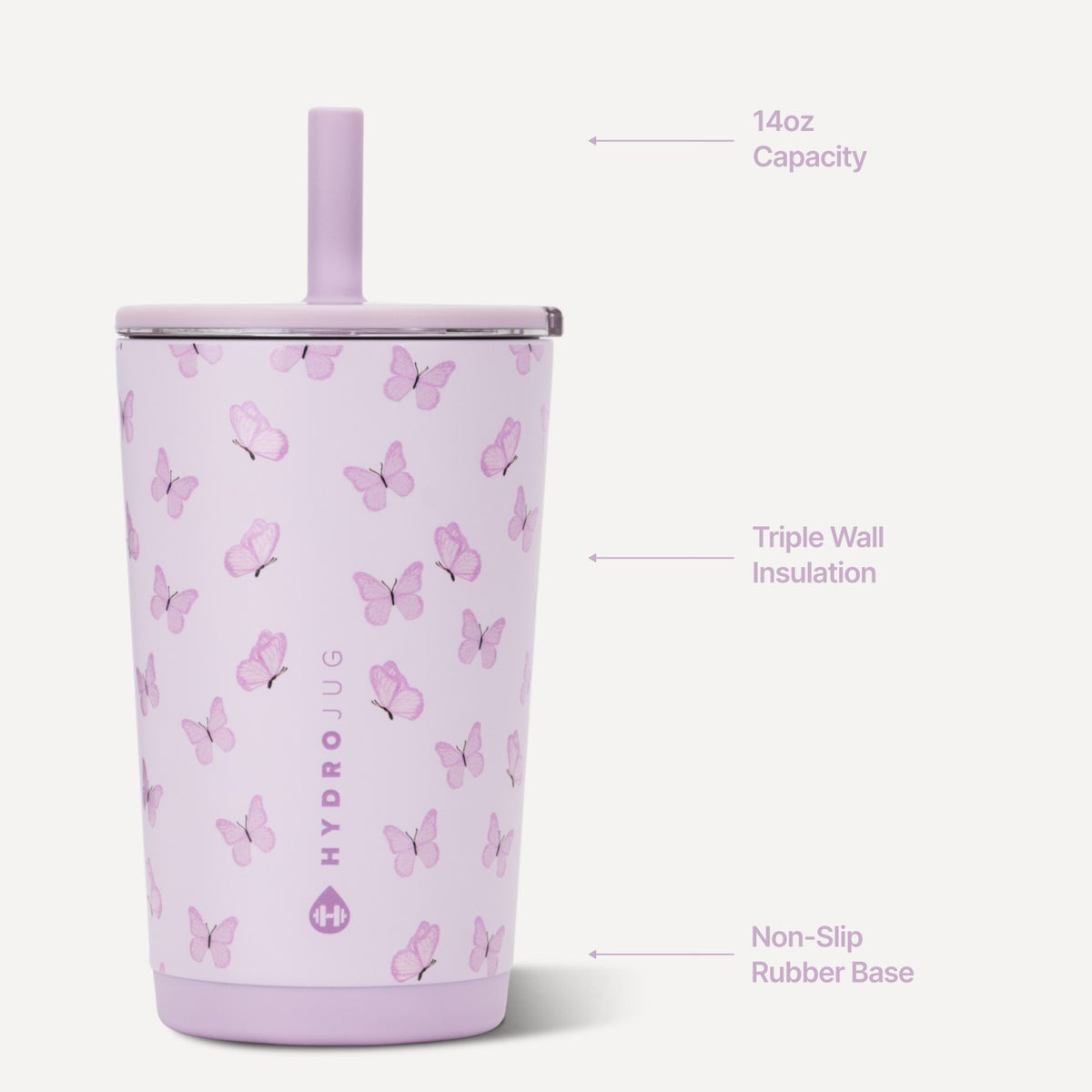 HydroJug | Everyday Tumbler 14oz - Ceramic-Lined Spill-Free Kids Tumbler – Flutter