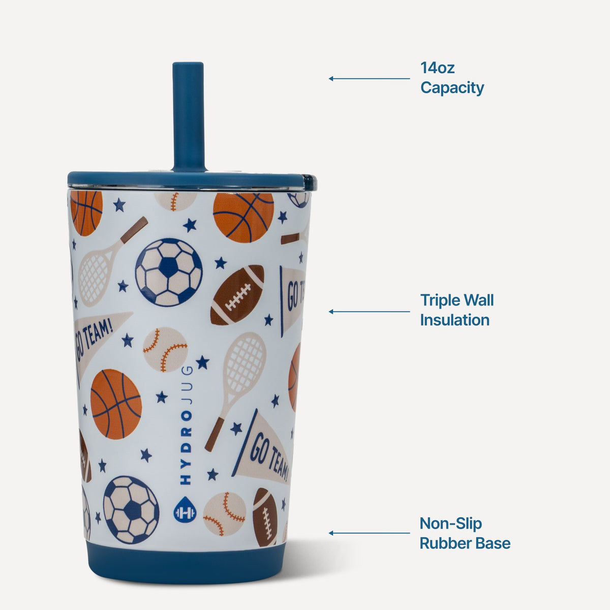 HydroJug | Everyday Tumbler 14oz - Ceramic-Lined Spill-Free Kids Tumbler – All-Stars