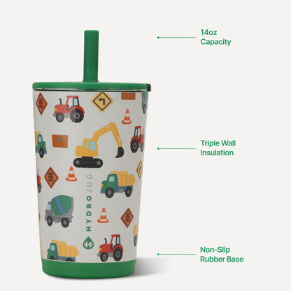 HydroJug | Everyday Tumbler 14oz - Ceramic-Lined Spill-Free Kids Tumbler – Under Construction