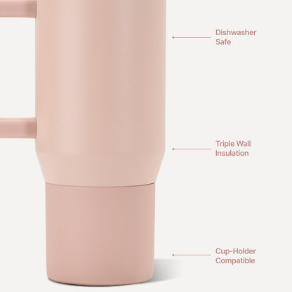 HydroJug | Coffee Traveler 20oz - Ceramic-Lined Insulated Travel Mug – Dusty Rose