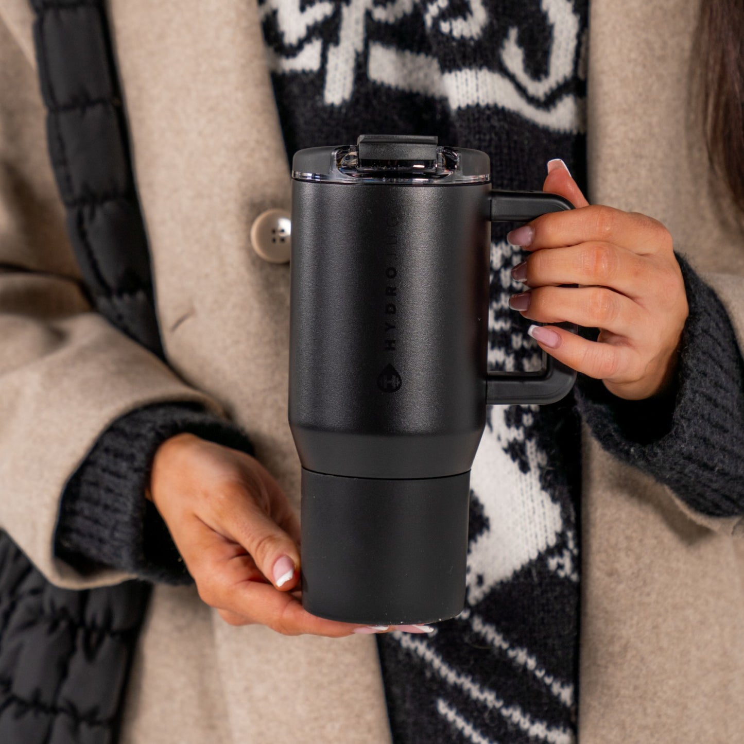 HydroJug | Coffee Traveler 20oz - Ceramic-Lined Insulated Travel Mug – Black