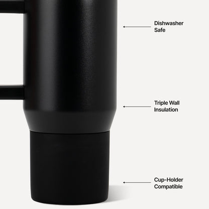 HydroJug | Coffee Traveler 20oz - Ceramic-Lined Insulated Travel Mug – Black
