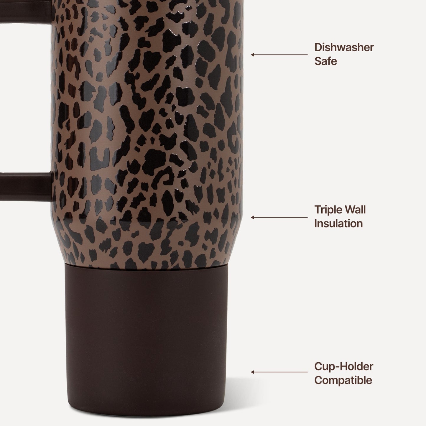 HydroJug | Coffee Traveler 20oz - Ceramic-Lined Insulated Travel Mug – Brown Leopard