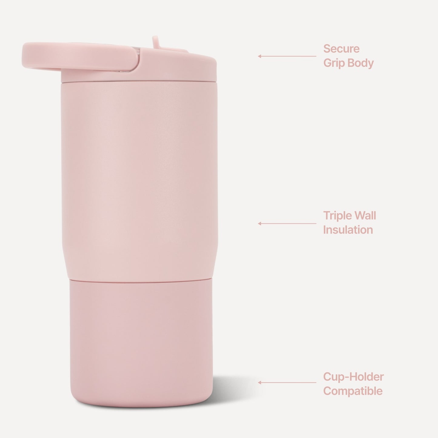 HydroJug | Sport 14oz - Compact Leakproof Kids Water Bottle – Dusty Rose