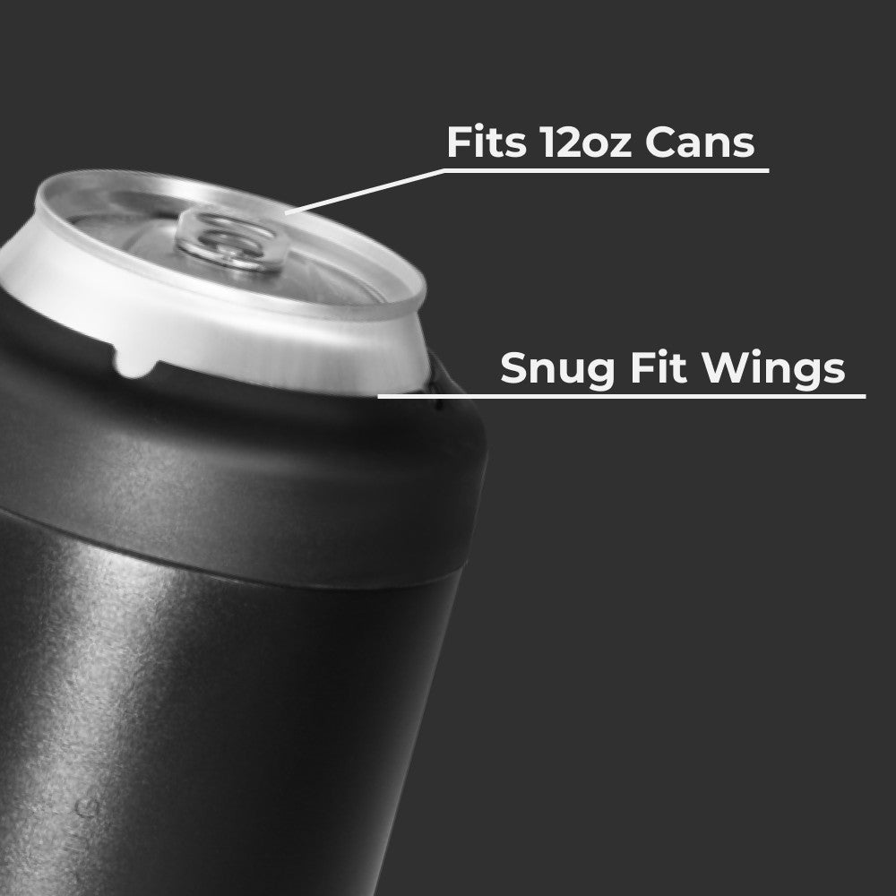 HydroJug | Can Cooler 12oz - 2-in-1 Insulated Standard Can Cooler, Screw-Top Lock – Black