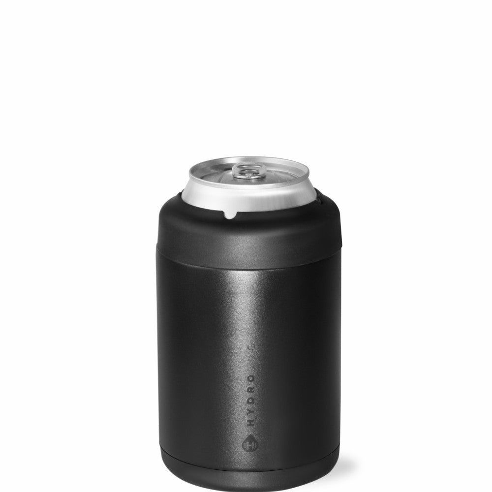 HydroJug | Can Cooler 12oz - 2-in-1 Insulated Standard Can Cooler, Screw-Top Lock – Black
