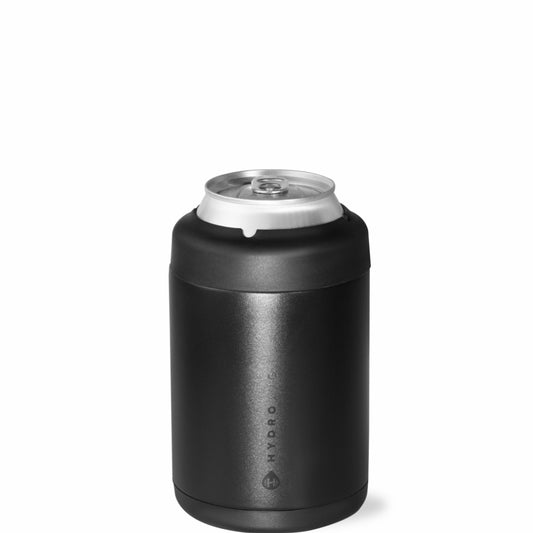 HydroJug | Can Cooler 12oz - 2-in-1 Insulated Standard Can Cooler, Screw-Top Lock – Black