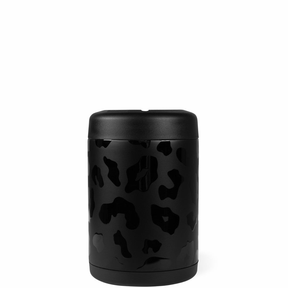 HydroJug | Can Cooler 12oz - 2-in-1 Insulated Standard Can Cooler, Screw-Top Lock – Black Leopard