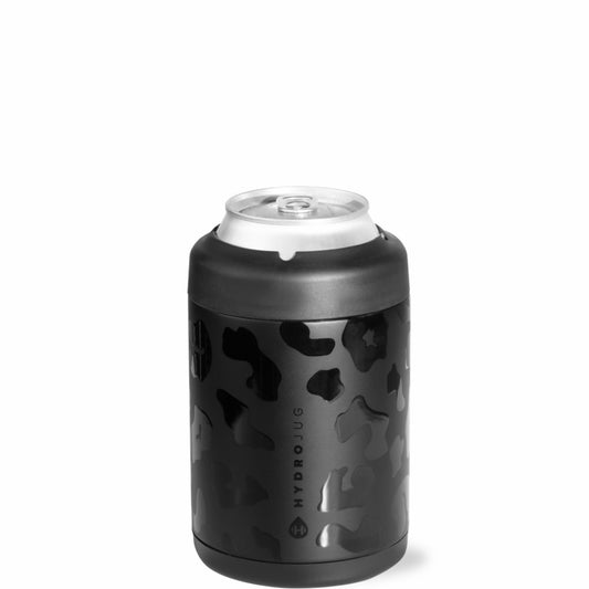HydroJug | Can Cooler 12oz - 2-in-1 Insulated Standard Can Cooler, Screw-Top Lock – Black Leopard