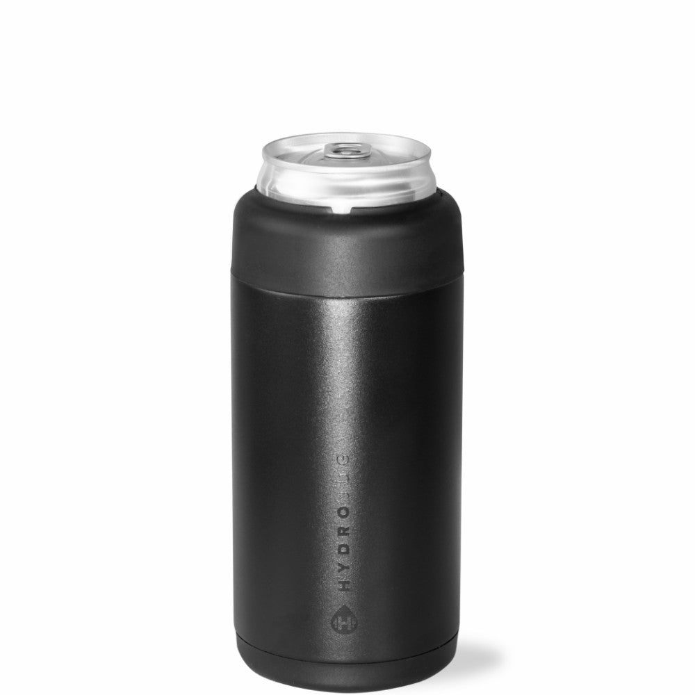 HydroJug | Slim Can Cooler 12oz - Insulated Stainless Steel Skinny Can Holder – Black