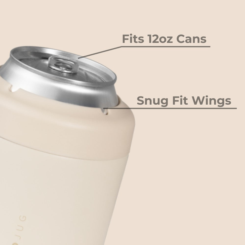 HydroJug | Can Cooler 12oz - 2-in-1 Insulated Standard Can Cooler, Screw-Top Lock – Cream