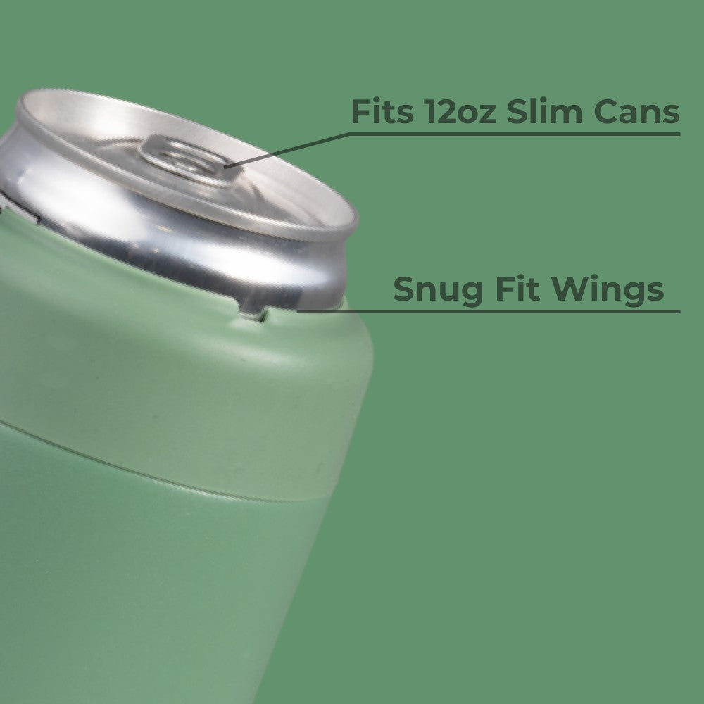 HydroJug | Slim Can Cooler 12oz - Insulated Stainless Steel Skinny Can Holder – Sage