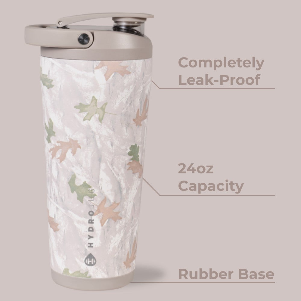 HydroJug | Insulated Shaker 24oz - Stainless Steel Protein Shaker, Silent Grate – Camo