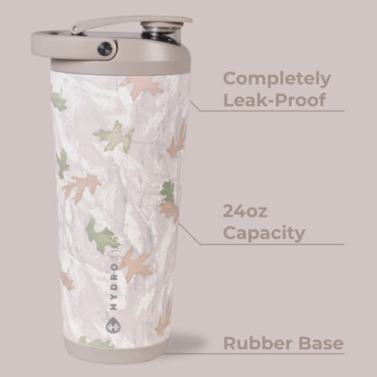 HydroJug | Insulated Shaker 24oz - Stainless Steel Protein Shaker, Silent Grate – Camo