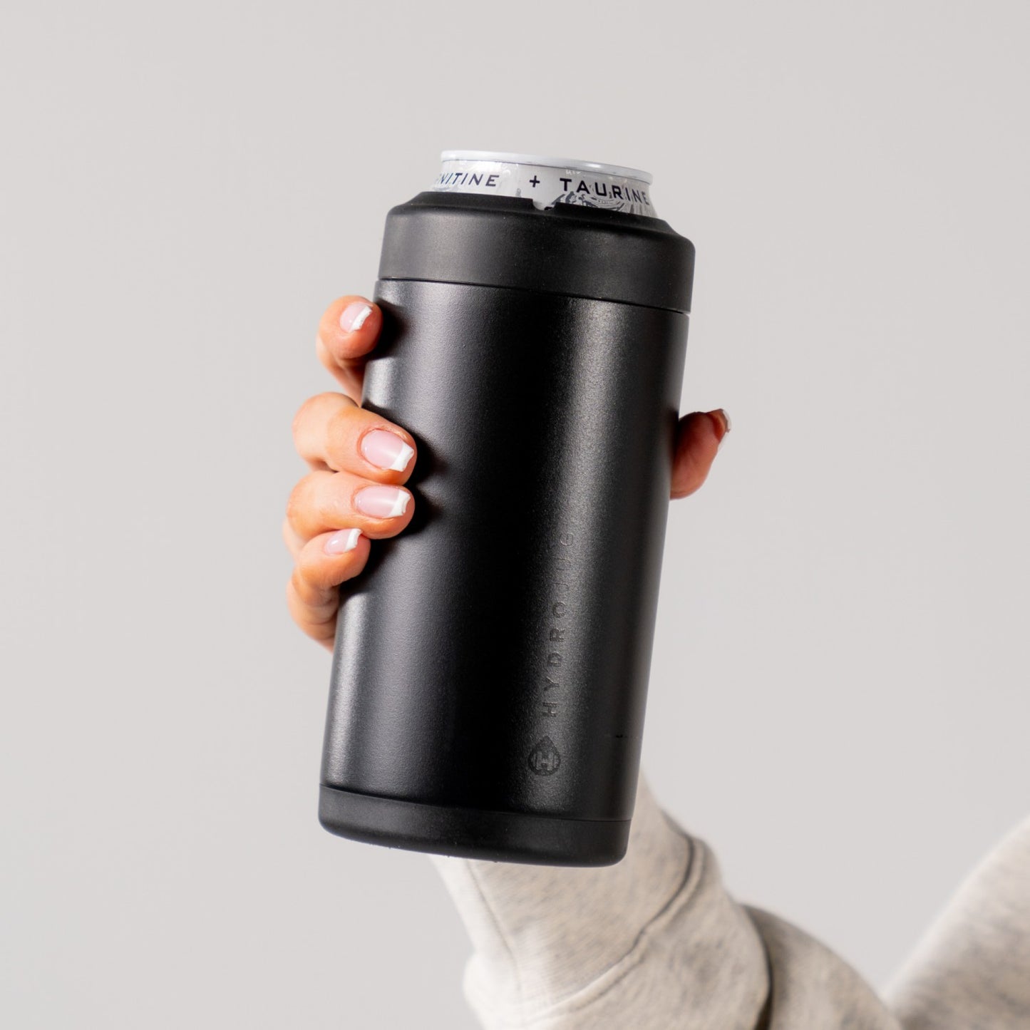 HydroJug | Can Cooler 16oz - 2-in-1 Insulated Tallboy Can Cooler, Screw-Top Lock – Black