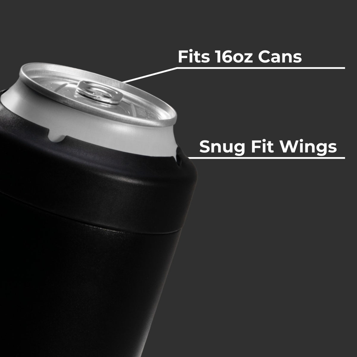 HydroJug | Can Cooler 16oz - 2-in-1 Insulated Tallboy Can Cooler, Screw-Top Lock – Black